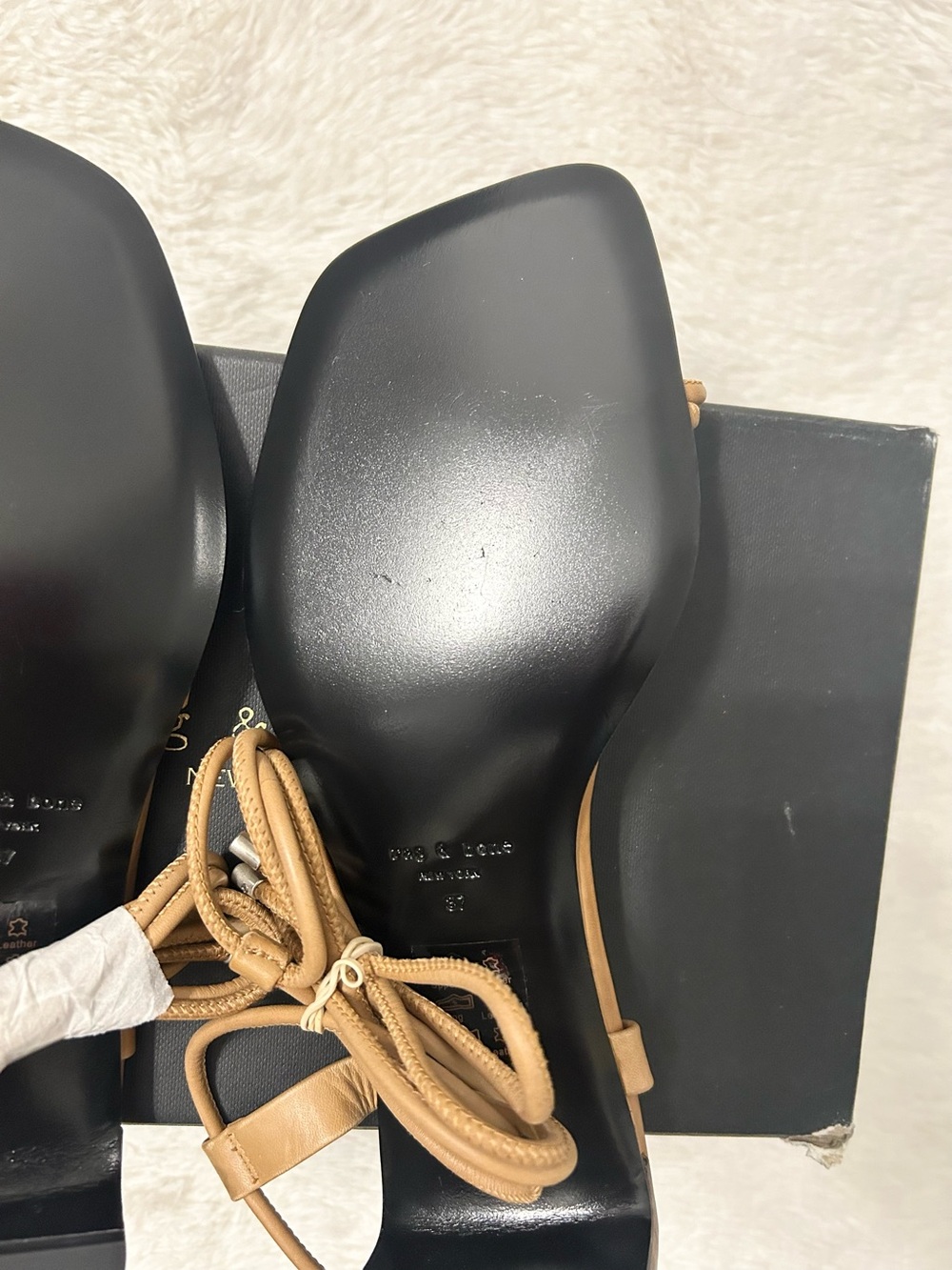 Rag & Bone Cindy Tie Strappy Square-Toe Lace-Up Sandals - Picture 11 of 11